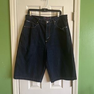 Men's Dark Blue Denim Phat Fharm Jean Shorts Size 34x14
